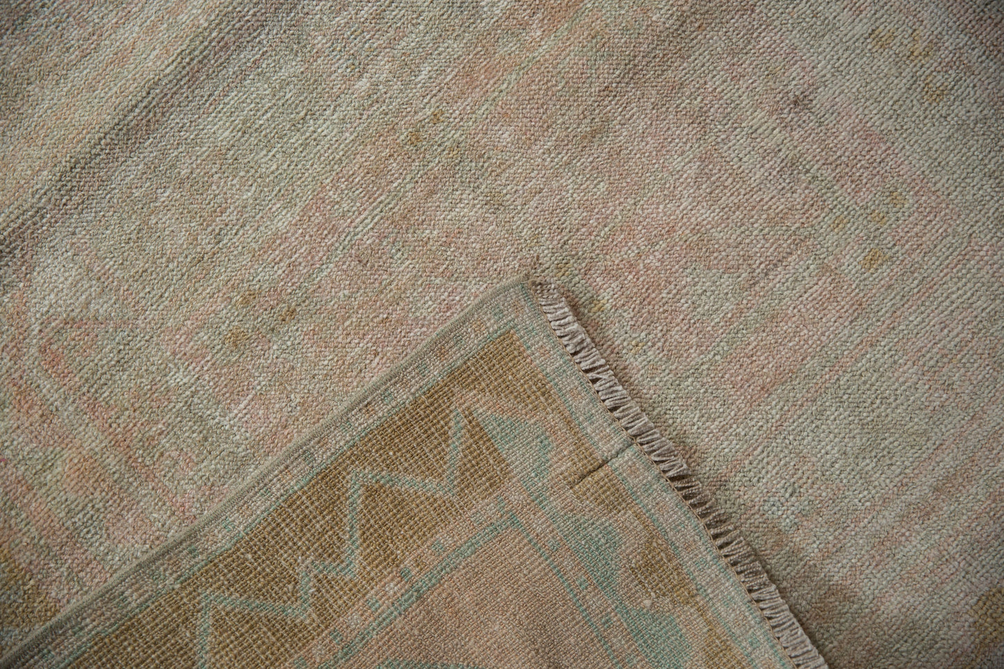 3.5x9.5 Vintage Distressed Oushak Rug Runner