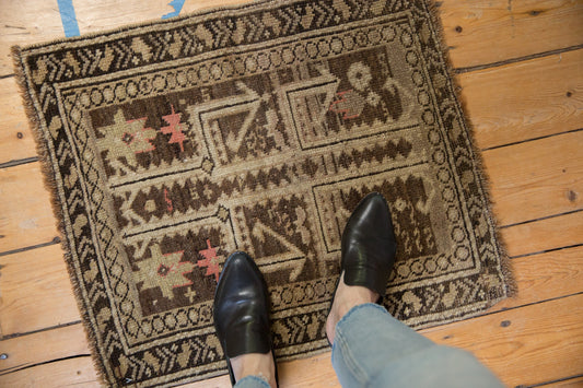 2x2.5 Antique Caucasian Square Rug Mat