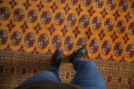 10x14 Vintage Fine Pakistani Bokhara Design Carpet