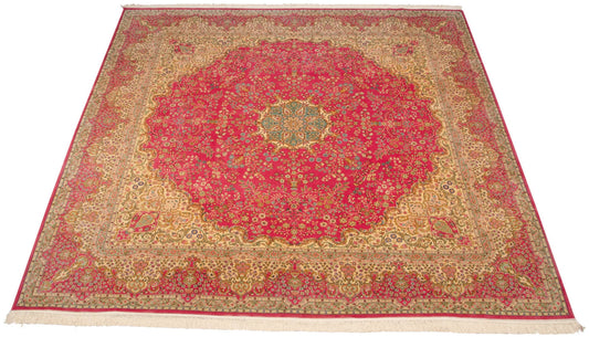 12x12.5 Vintage Bulgarian Kerman Design Square Carpet
