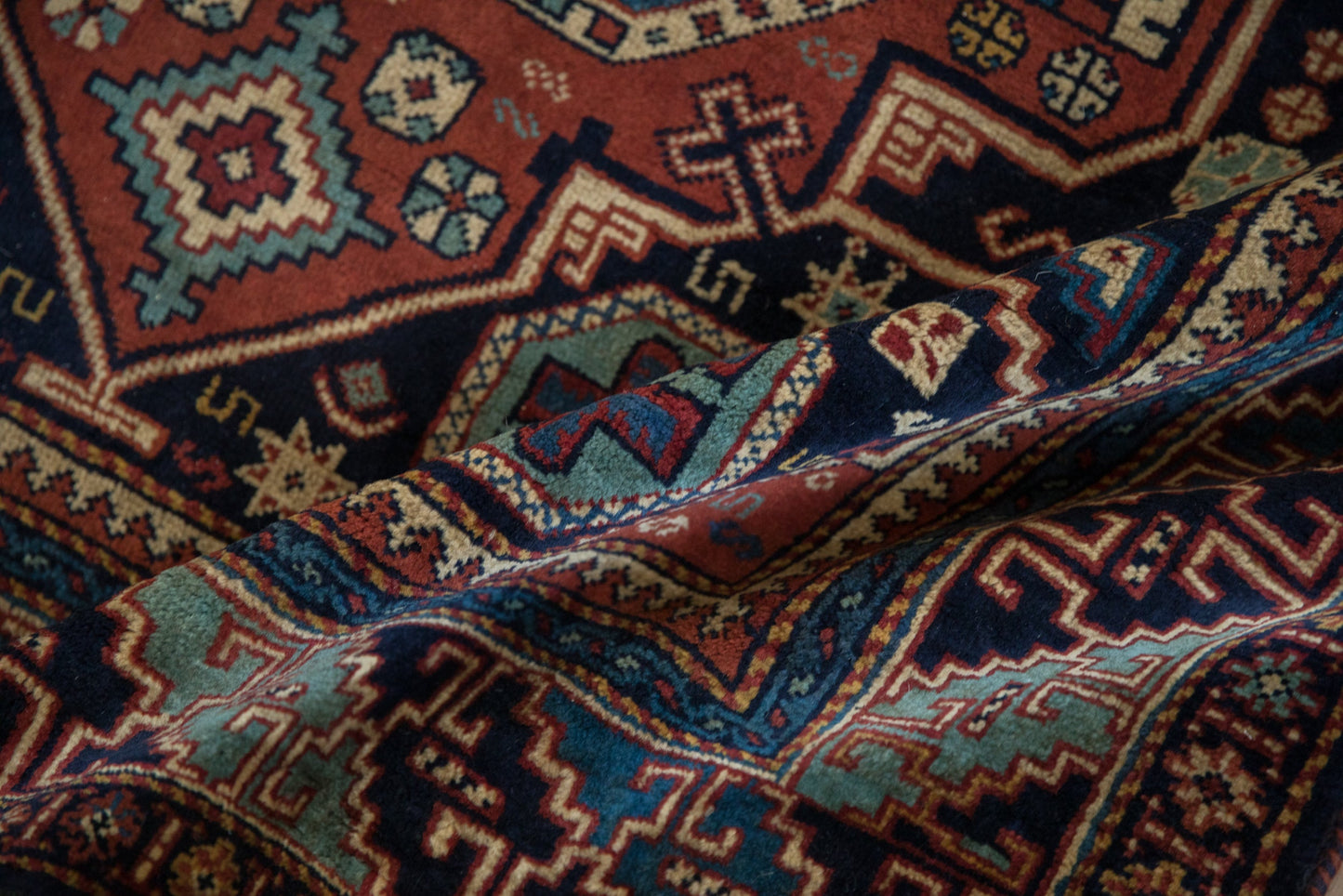 4.5x7 Vintage Indian Caucasian Design Rug