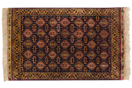 3x5 Vintage Indian Caucasian Design Rug