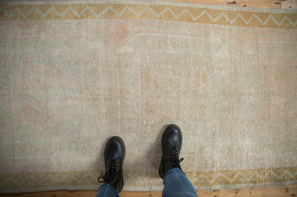 3.5x9.5 Vintage Distressed Oushak Rug Runner