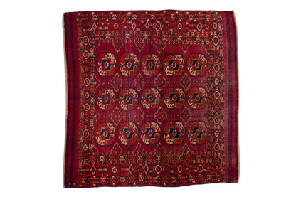 3.5x4 Vintage Turkmen Square Rug