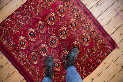 3.5x4 Vintage Turkmen Square Rug