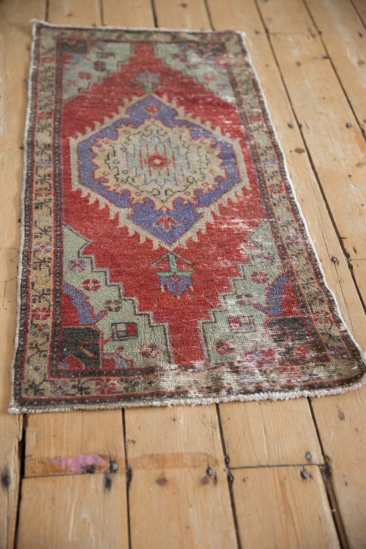 1.5x3.5 Vintage Distressed Oushak Rug Mat Runner