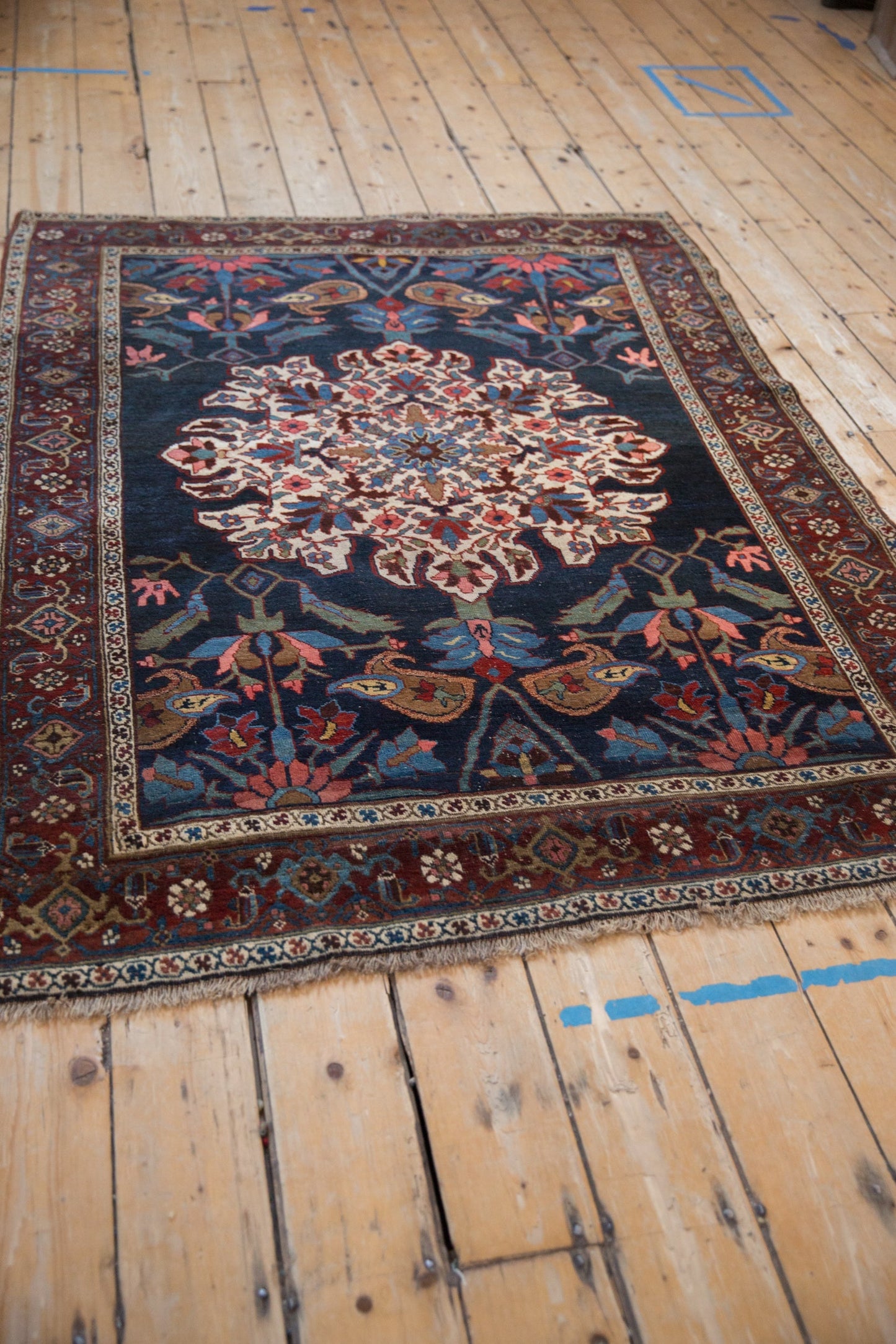 4.5x6 Antique Kurdish Bijar Rug