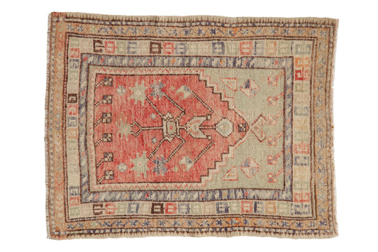2.5x3 Vintage Distressed Oushak Square Rug
