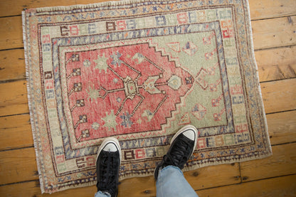 2.5x3 Vintage Distressed Oushak Square Rug