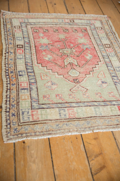 2.5x3 Vintage Distressed Oushak Square Rug