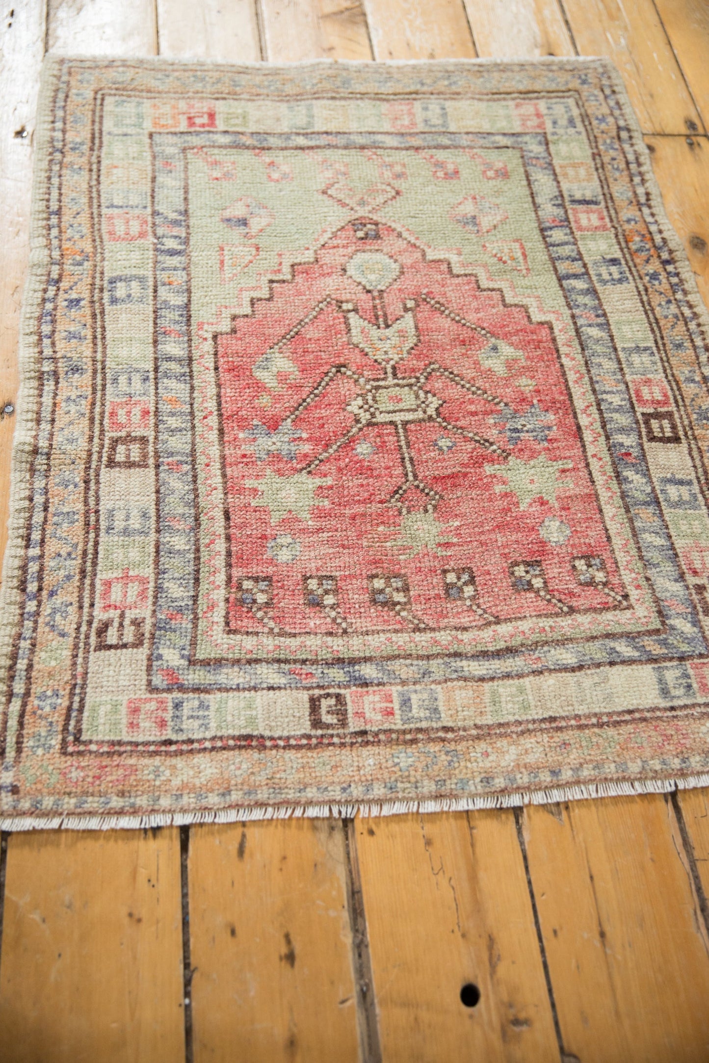 2.5x3 Vintage Distressed Oushak Square Rug