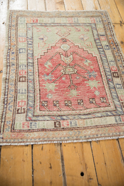 2.5x3 Vintage Distressed Oushak Square Rug