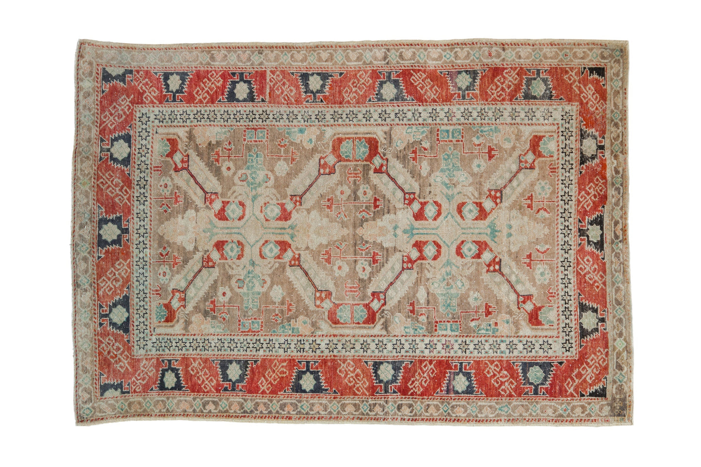 4x5.5 Vintage Distressed Anatolian Rug