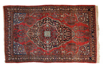 4.5x7 Vintage Sarouk Rug