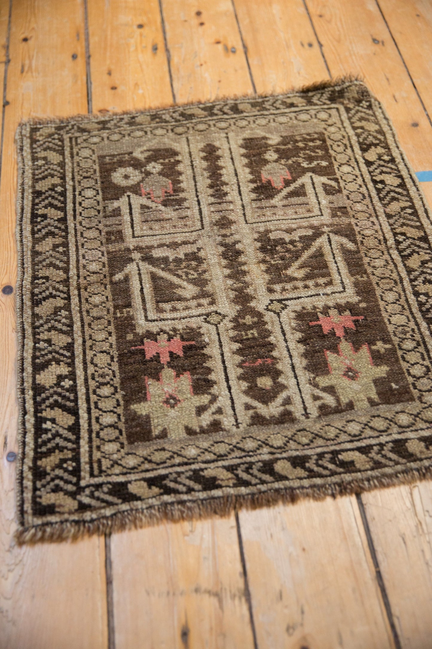 2x2.5 Antique Caucasian Square Rug Mat