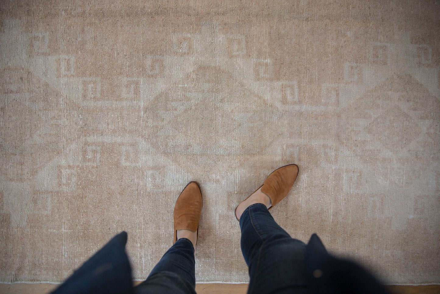 3.5x12.5 Vintage Distressed Oushak Rug Runner