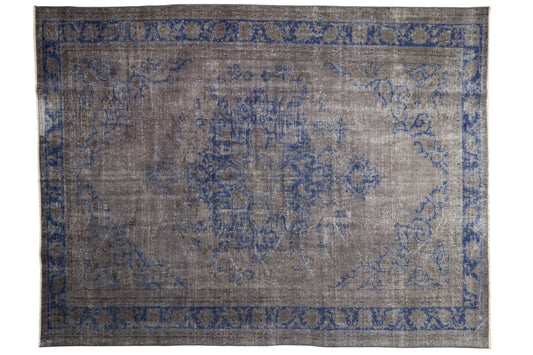6.5x9 Vintage Distressed Overdyed Oushak Carpet
