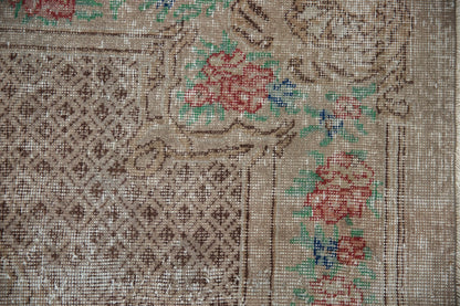 5.5x9.5 Vintage Distressed Overdyed Oushak Carpet