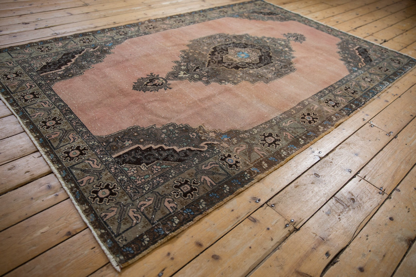 5x8 Vintage Distressed Oushak Carpet