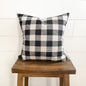 Black and White Small Buffalo Pillow Cover 18x18 | Modern Farmhouse | Designer Pillow | High End Textured Fabric