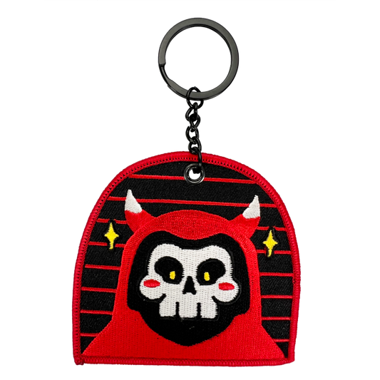 Conflicted - Red Reaper Embroidered Keychain