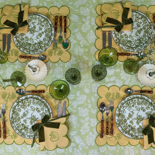 100% Premium Linen - Eden Flora Parlour Tablecloth