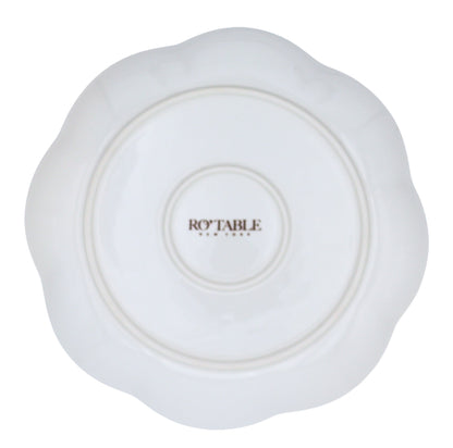 Fabled Flora Scalloped Dinner Plate - Set of 4 (+1 Bonus Plate)