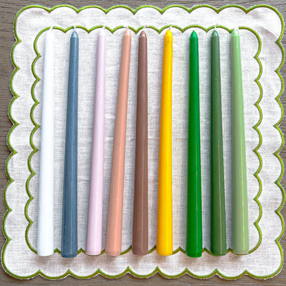 24 Extra Tall Grass Green Taper Candle - 6 Packs of 4