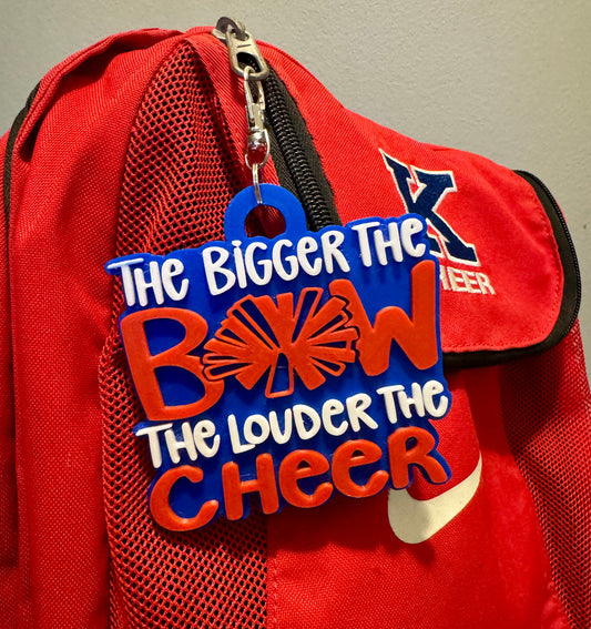 "Bigger the Bow" Cheer Bag Tag