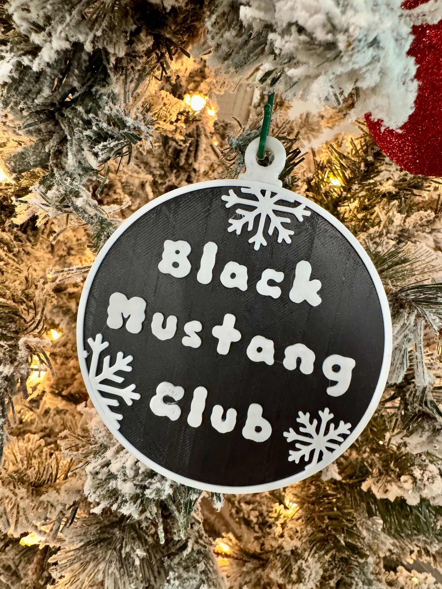 Black Mustang Club Ornament