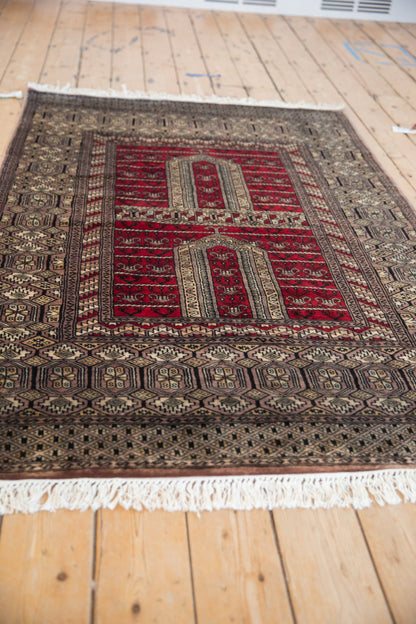 4x6 Vintage Fine Pakistani Turkmen Design Rug