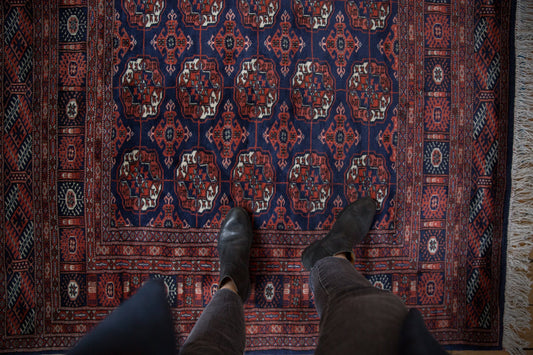5x5 Vintage Fine Bokhara Square Rug