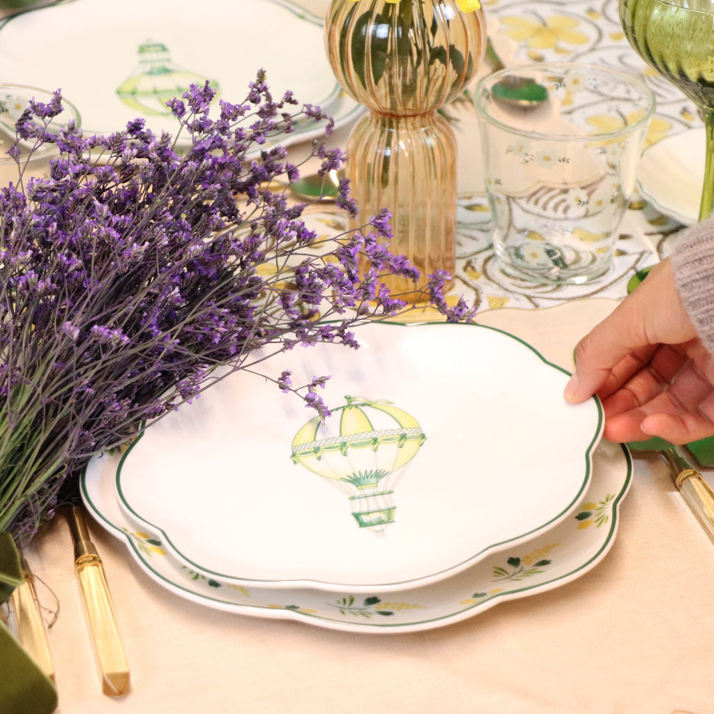 Valensole Lavender Scalloped Starter Plate - Set of 4 (+1 Bonus Plate)