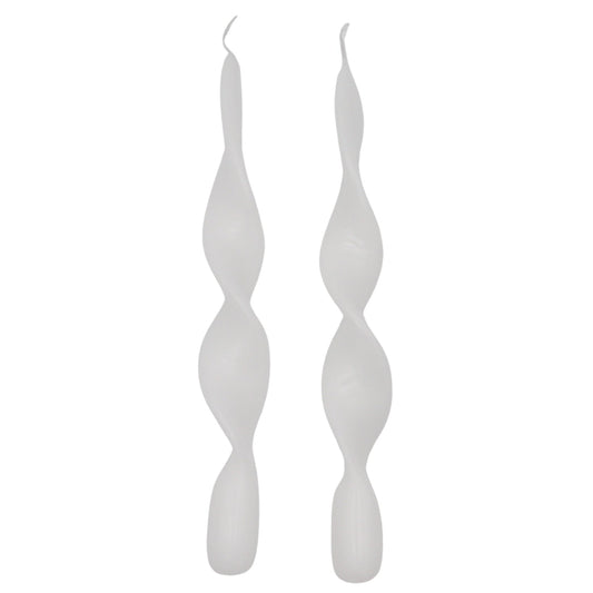 20 White Cotton Swirl Candles - 10 Packs of 2