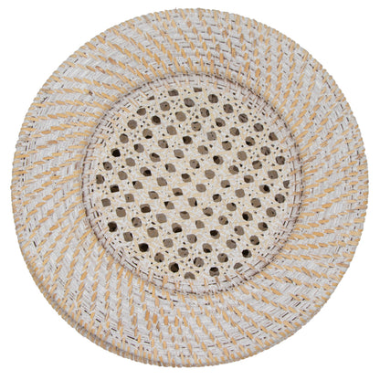 White Rattan Charger - Set of 4