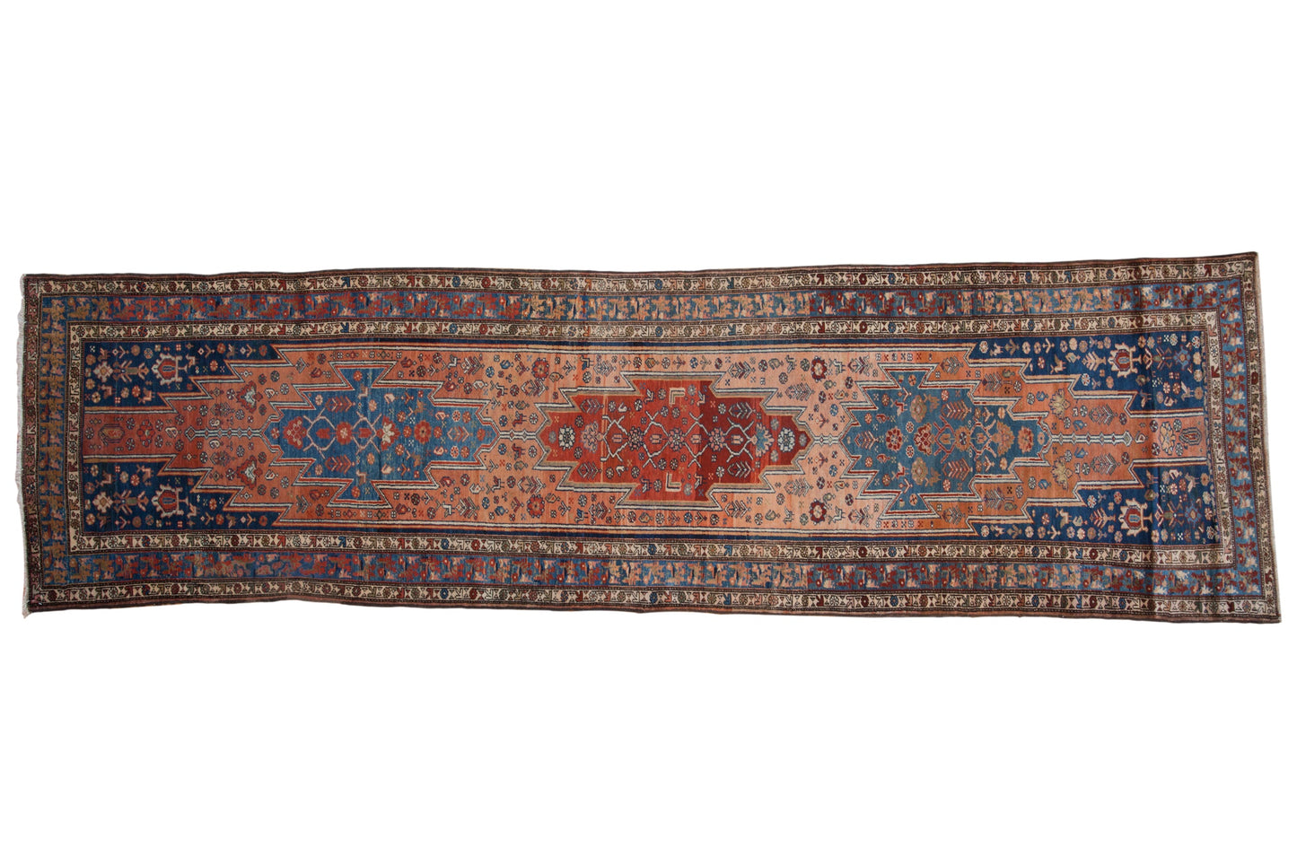 3.5x12.5 Vintage Fine Distressed Malayer Rug Runner