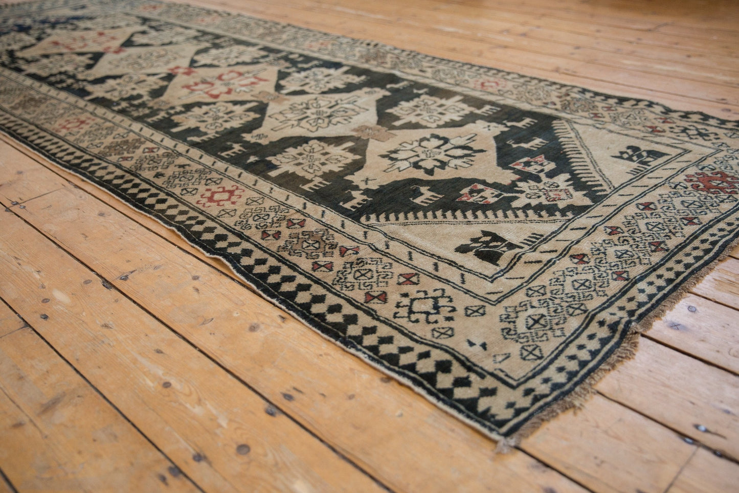 4x10.5 Vintage Distressed Karabagh Rug Runner