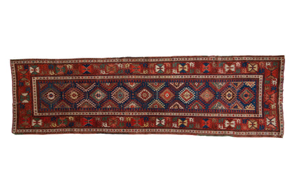 3.5x12.5 Antique Caucasian Rug Runner