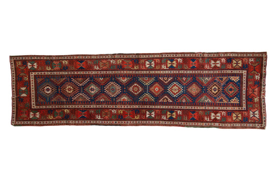 3.5x12.5 Antique Caucasian Rug Runner