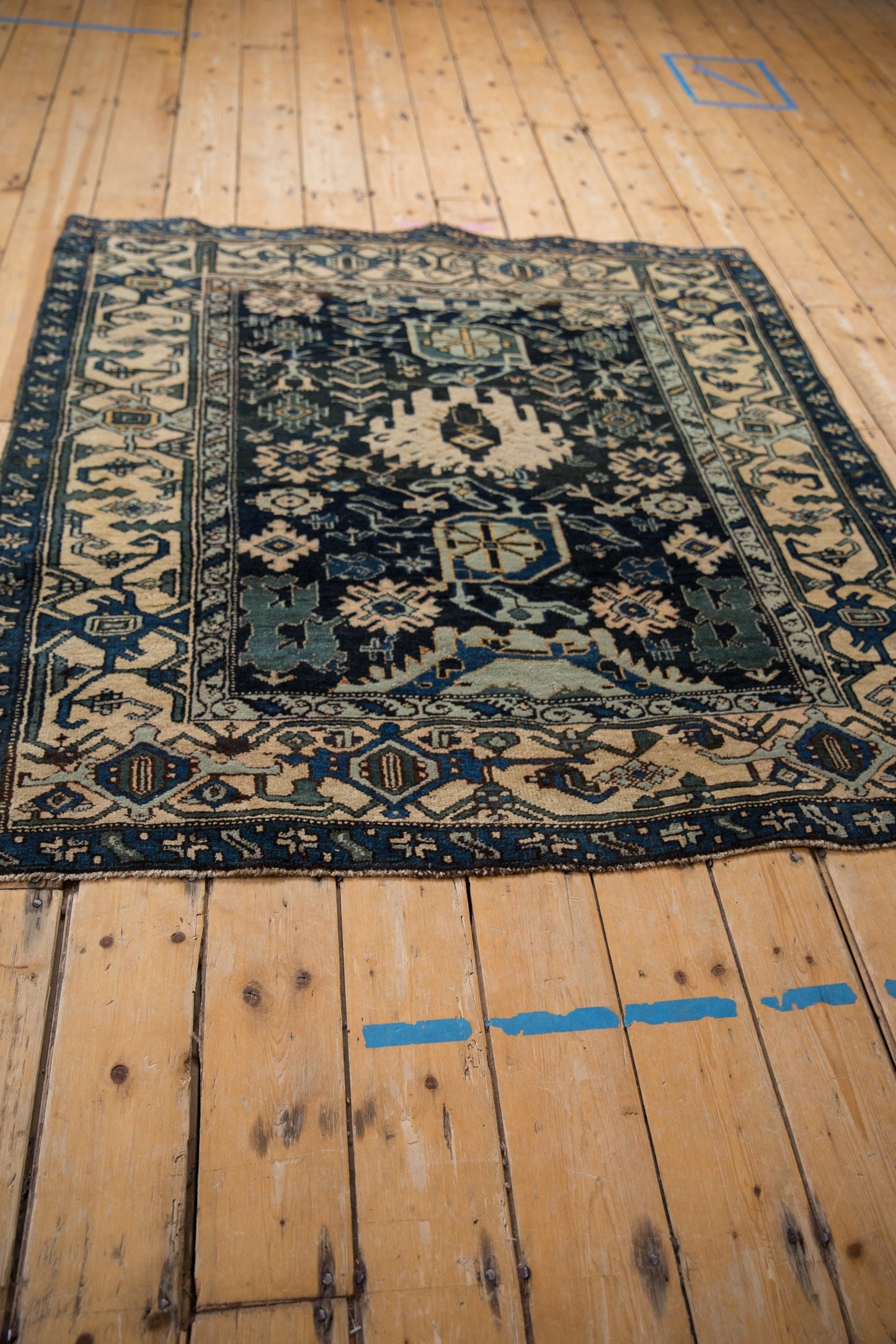 4.5x5 Vintage Bijar Square Rug
