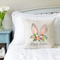 Happy Easter Bunny Ears Pillow Cover 18x18 inch