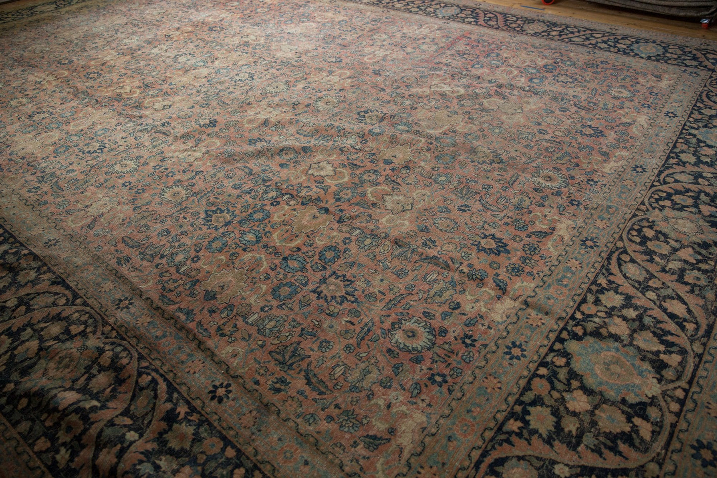 13x18 Vintage Distressed Tabriz  Carpet