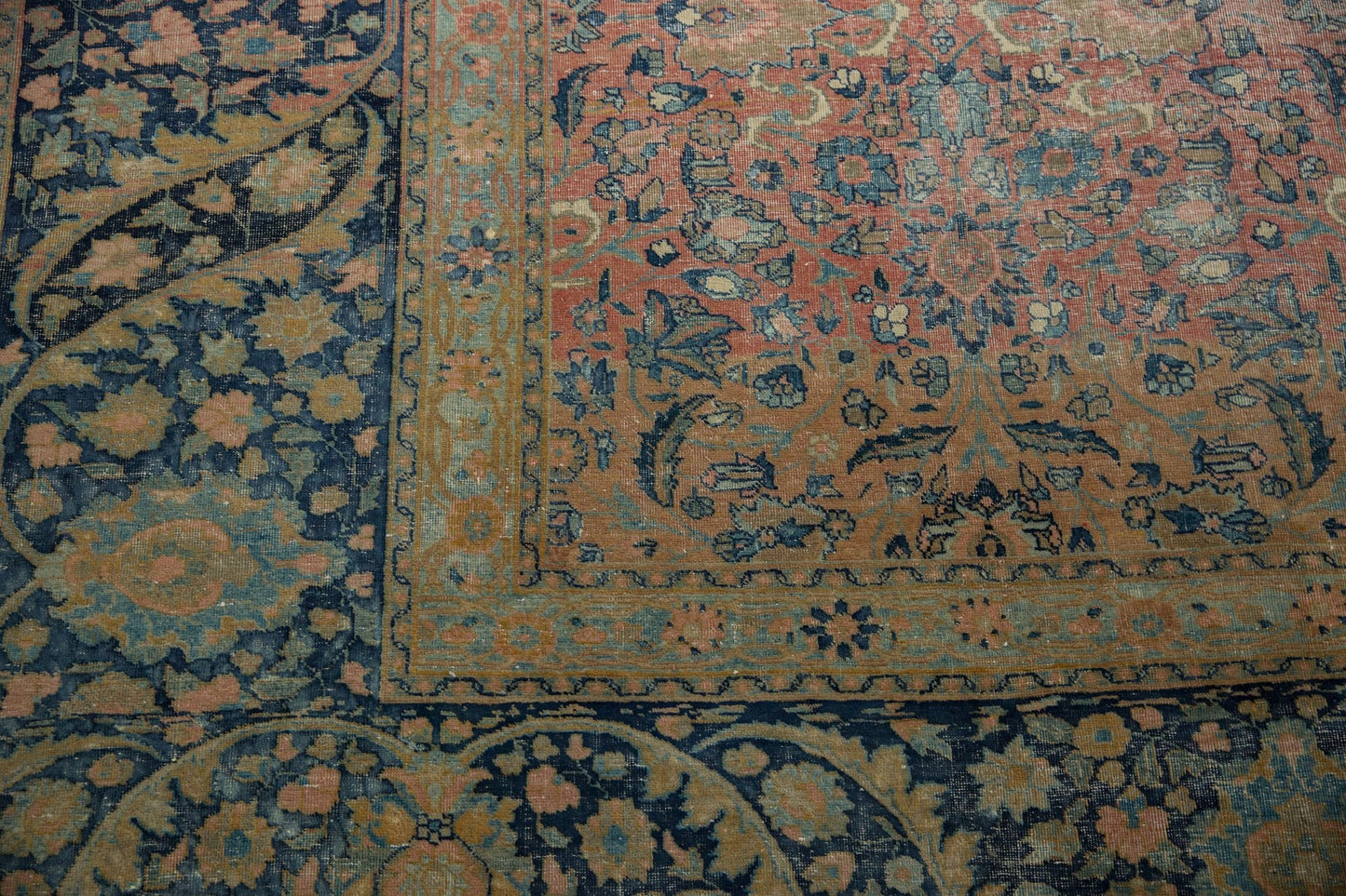 13x18 Vintage Distressed Tabriz  Carpet