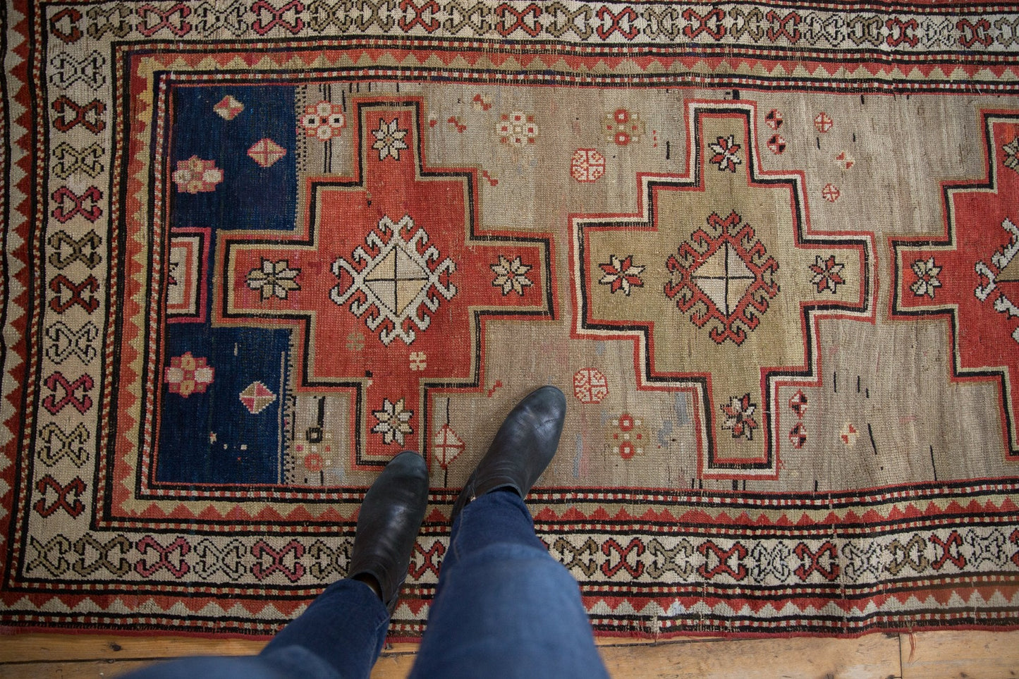 3.5x7.5 Vintage Caucasian Rug Runner