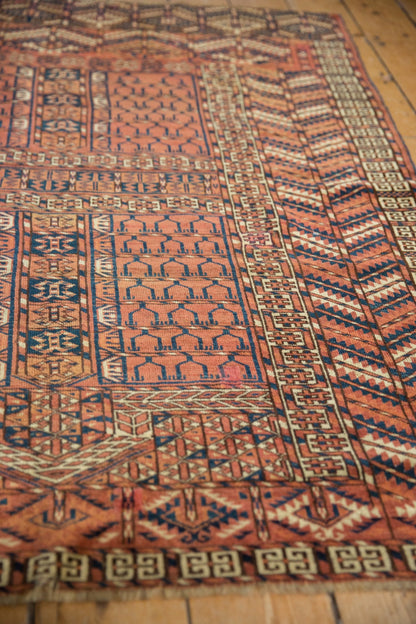 4x5 Antique Turkmen Square Rug
