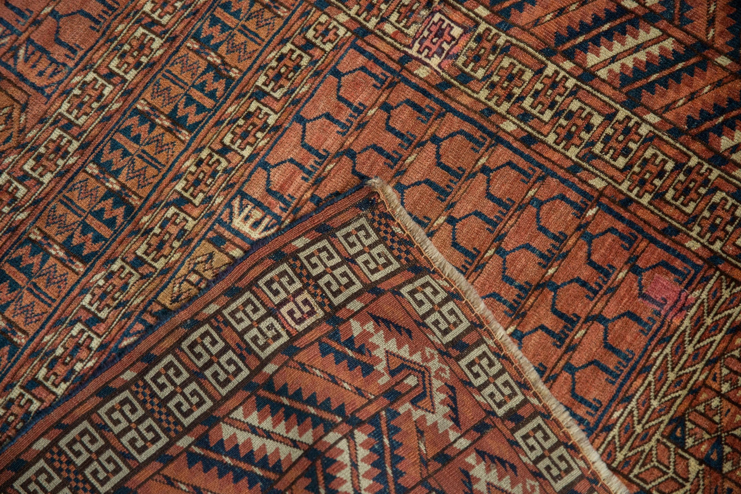 4x5 Antique Turkmen Square Rug