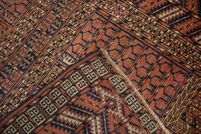 4x5 Antique Turkmen Square Rug
