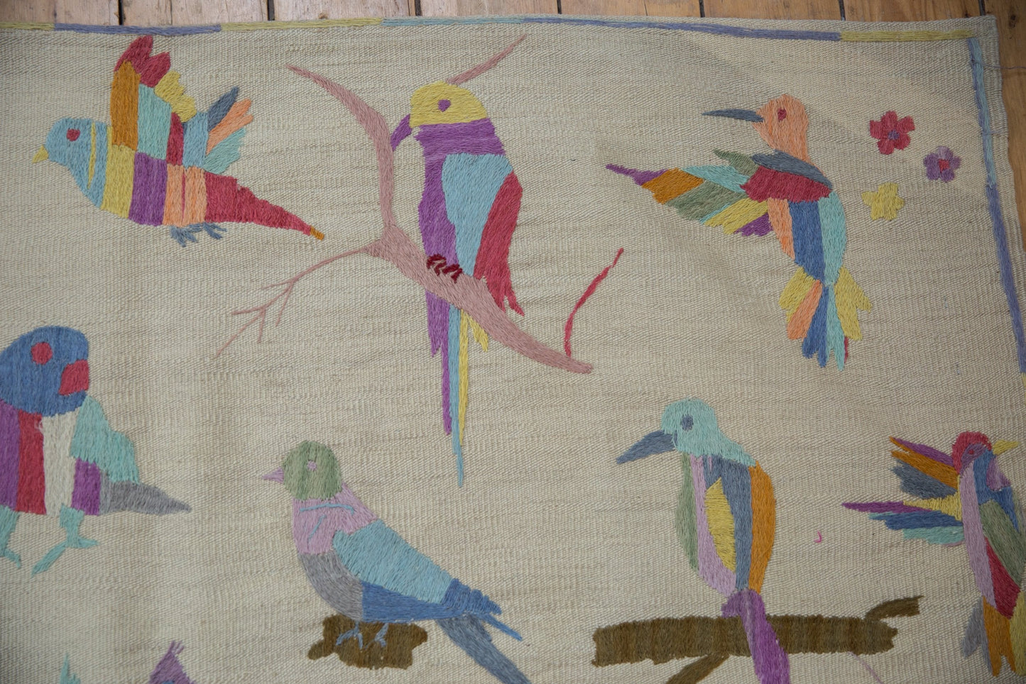 8.5x9.5 Mixed Weave Pakistani Pictorial Kilim Design Square Carpet