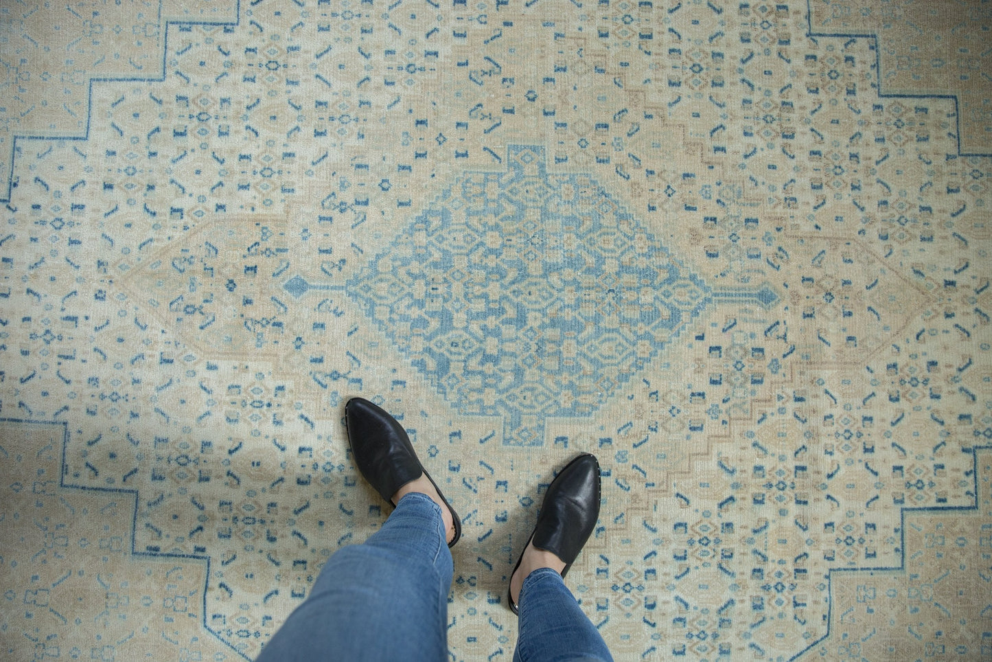 7x9.5 Vintage Distressed Birjand Carpet