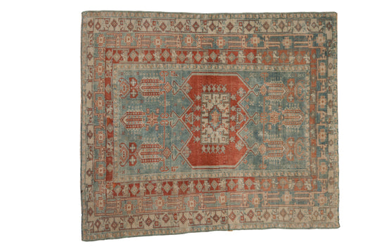 4x4.5 Vintage Distressed Oushak Square Rug